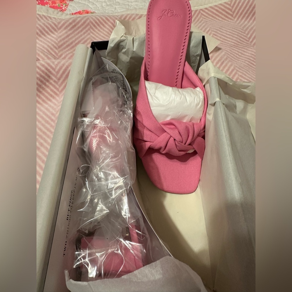 J. Crew Pink Knotted Slide Sandal